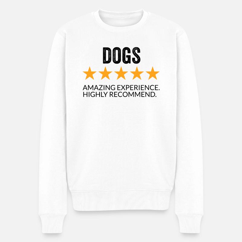 5 étoiles Note Chiens Drôle - Pull Premium bio Homme - blanc