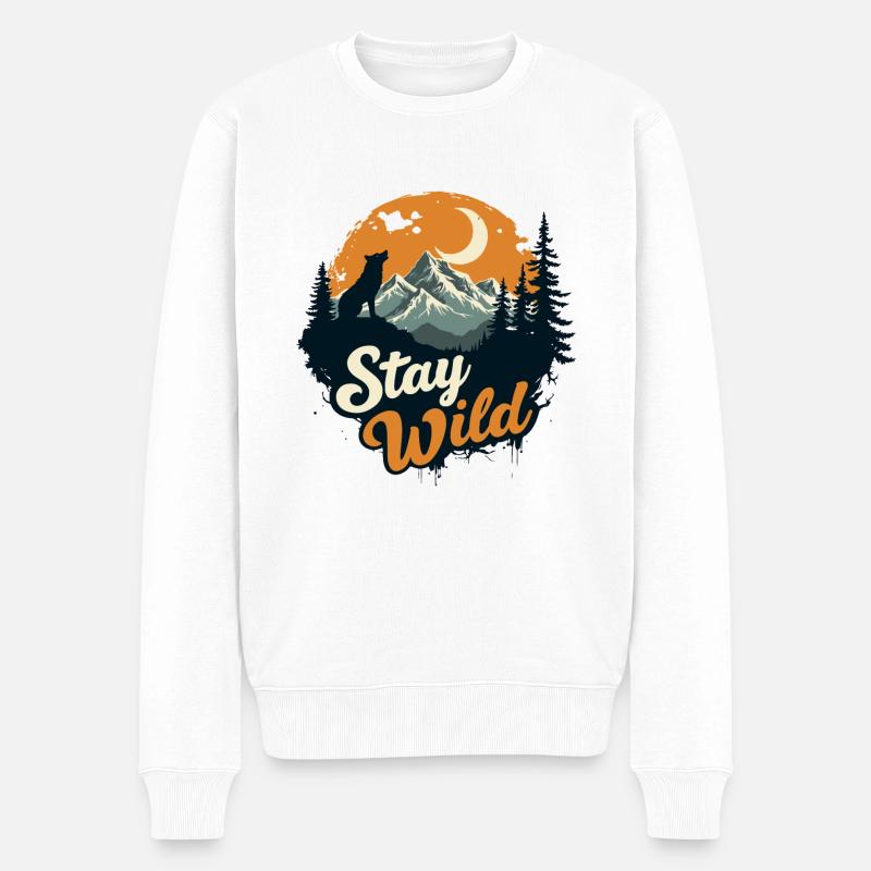 RESTEZ SAUVAGE - Pull Premium bio Homme - blanc