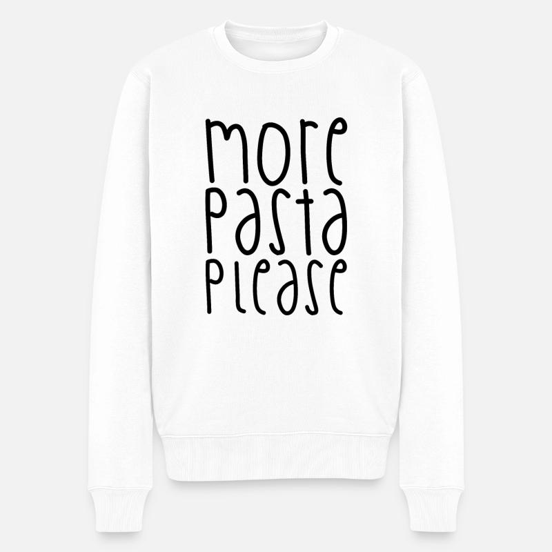 More Pasta Please - Männer Premium Bio Pullover - Weiß