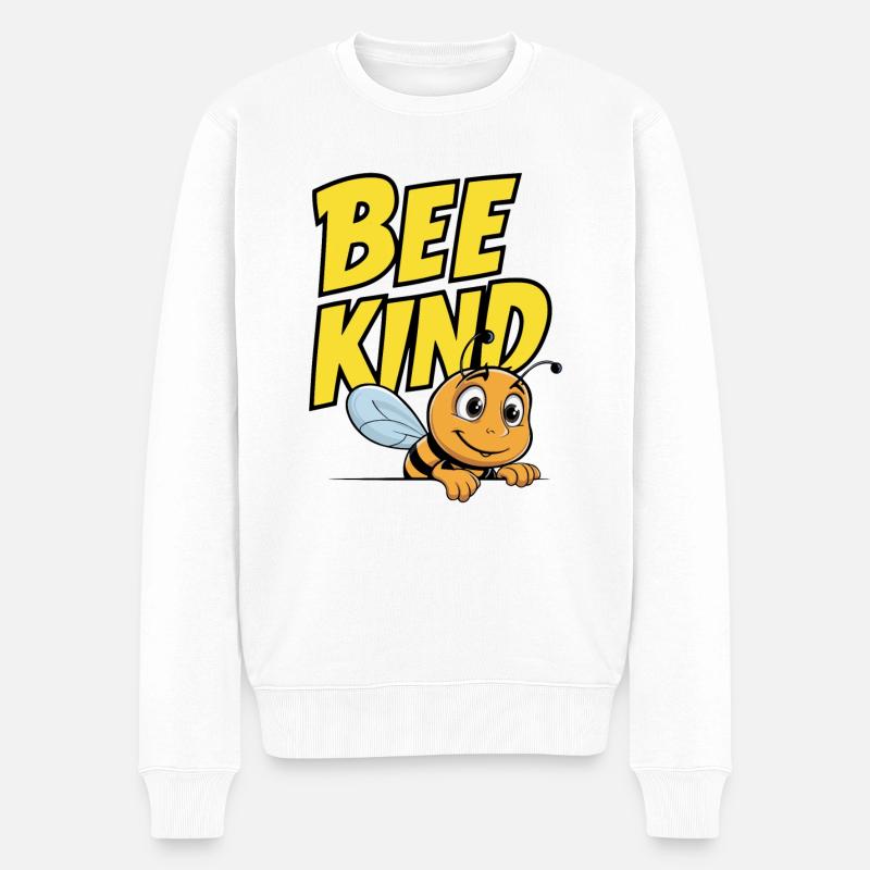 Bee Kind Biene - Männer Premium Bio Pullover - Weiß