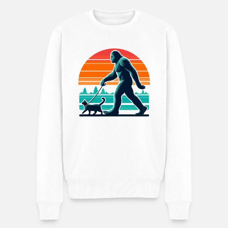 Chat Bigfoot - Pull Premium bio Homme - blanc