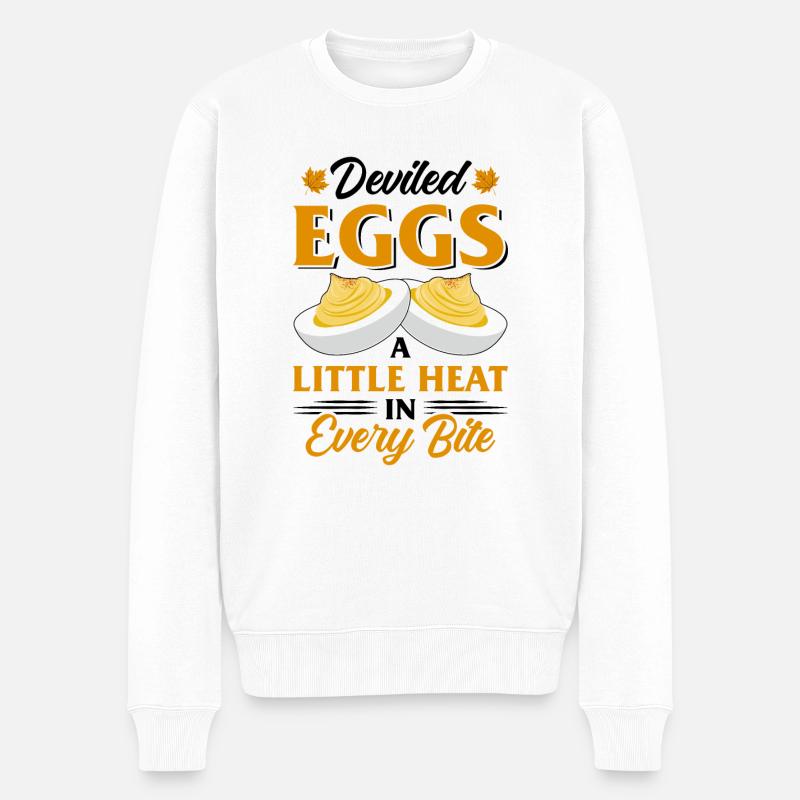 Teufelsei Spruch - Männer Premium Bio Pullover - Weiß