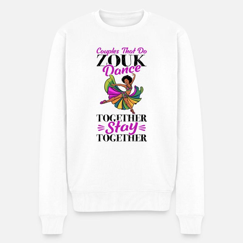 Witziger Zouk Tänzer Spruch - Männer Premium Bio Pullover - Weiß