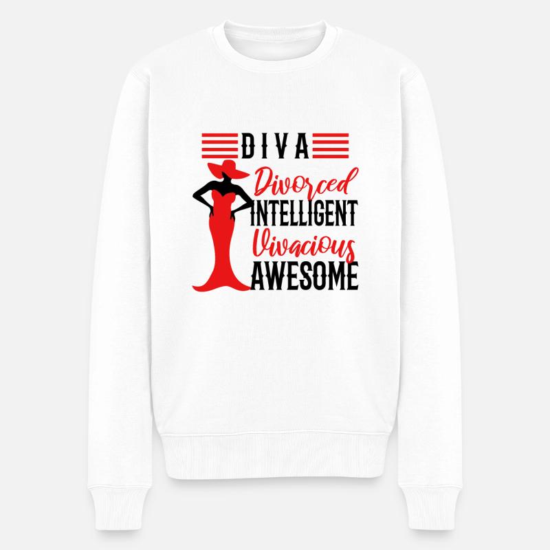 Divorce Diva - Pull Premium bio Homme - blanc