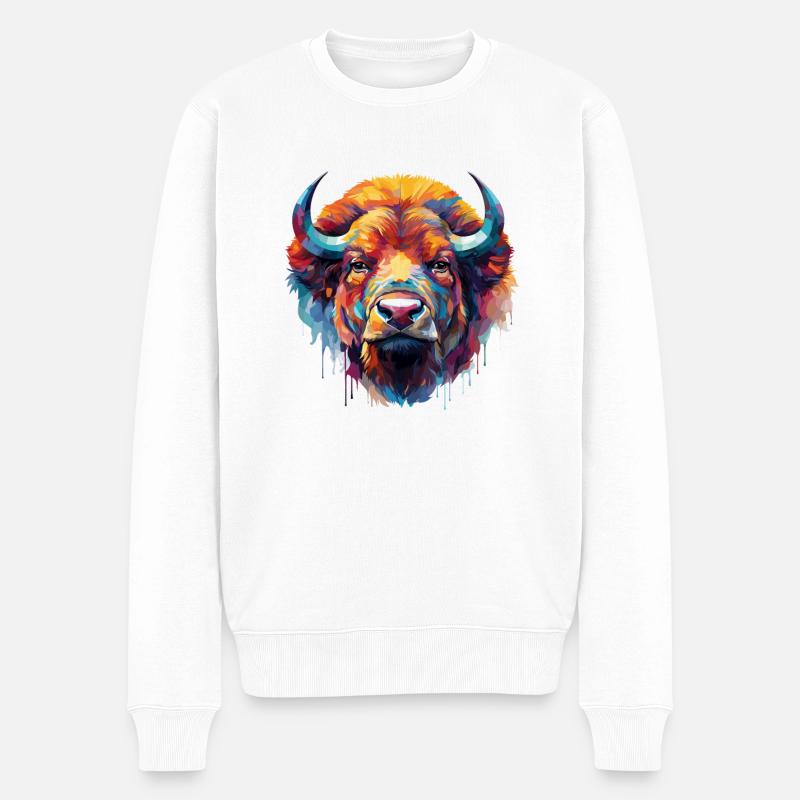 Bison - Pull Premium bio Homme - blanc