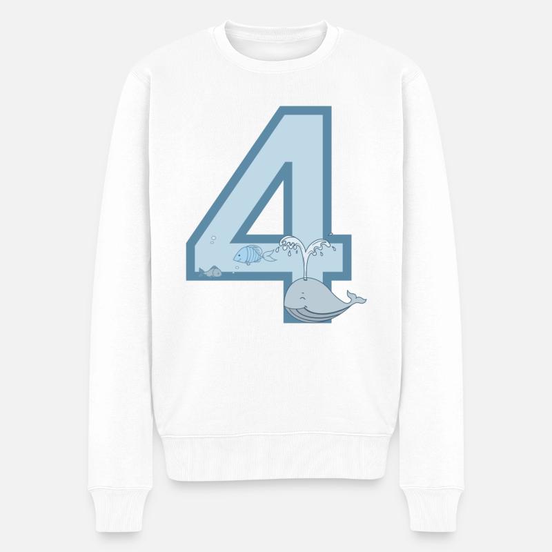 Numéro 4 - Pull Premium bio Homme - blanc