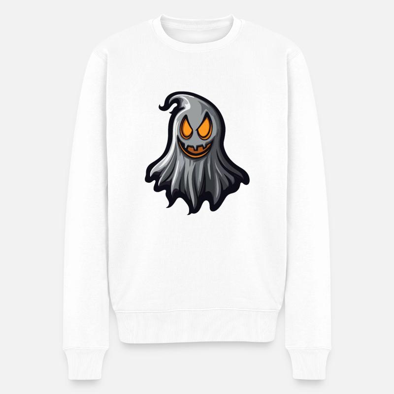 Geist Halloween Comic - Männer Premium Bio Pullover - Weiß