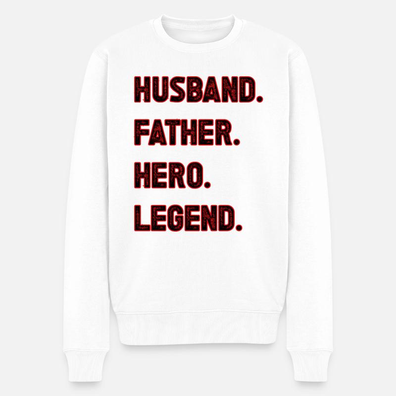 DAD Motto - Männer Premium Bio Pullover - Weiß
