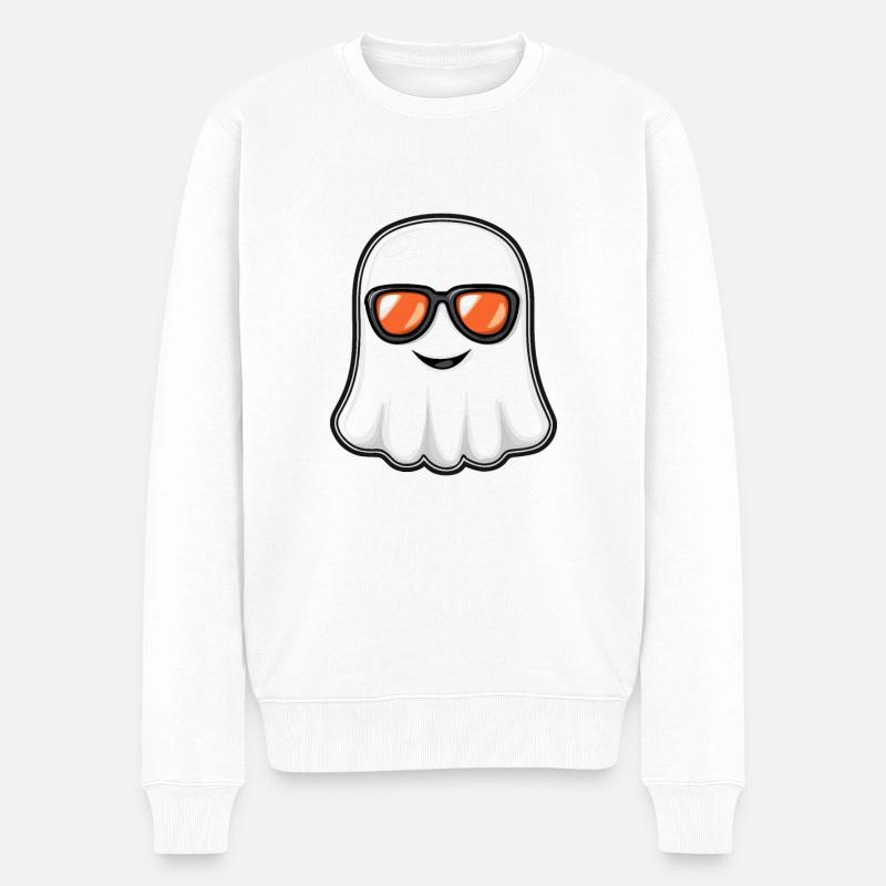 Fantôme Halloween Cool - Pull Premium bio Homme - blanc