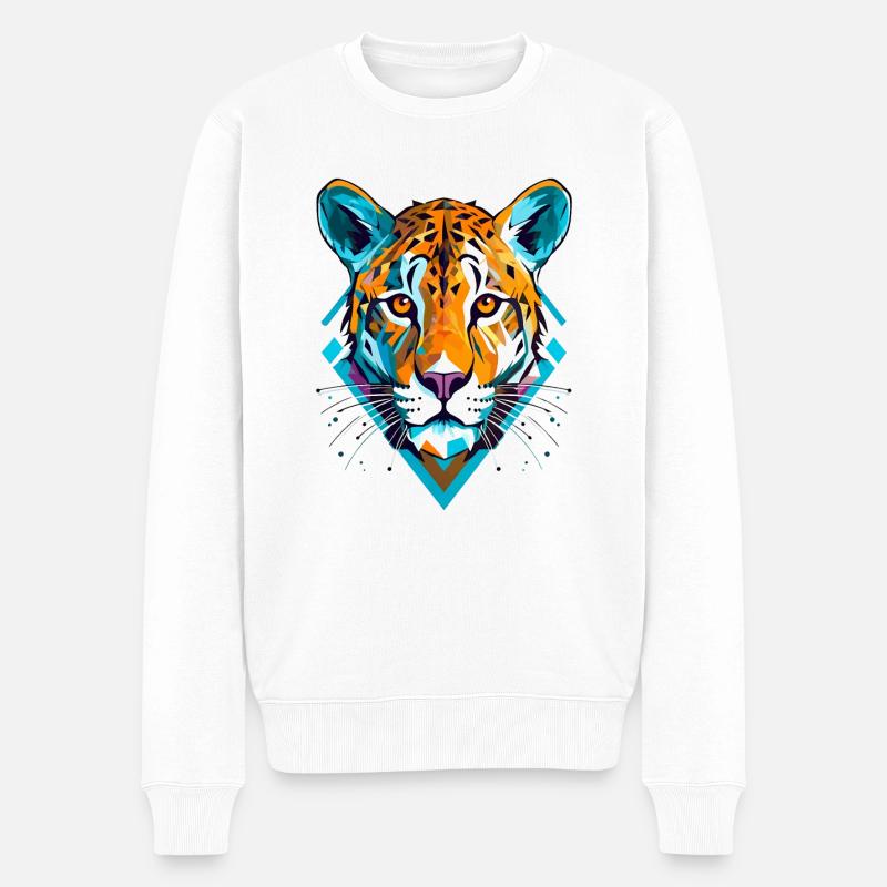 Cheetah Gepard - Männer Premium Bio Pullover - Weiß