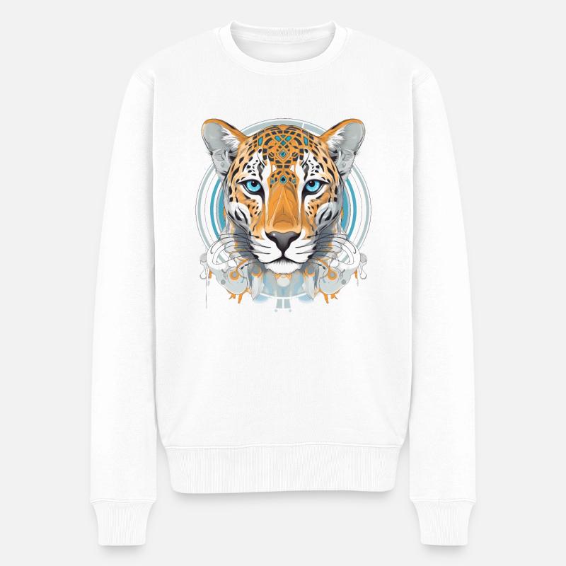 Cheetah Gepard - Männer Premium Bio Pullover - Weiß