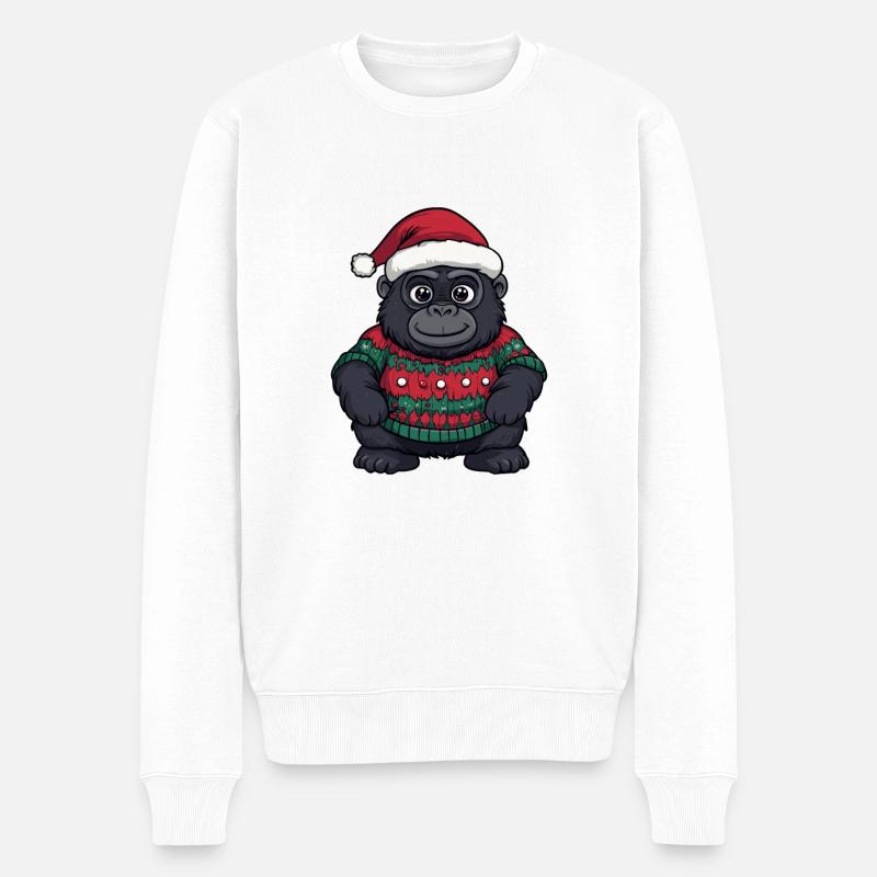 Noël des gorilles - Pull Premium bio Homme - blanc