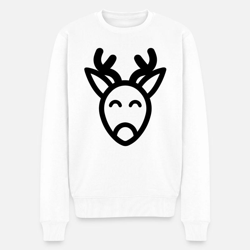 Weihnachtsrentiere - Männer Premium Bio Pullover - Weiß