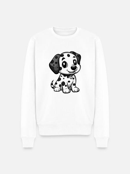 Dalmatian Dog Comic Cute - Men's Premium Organic Jumper - white