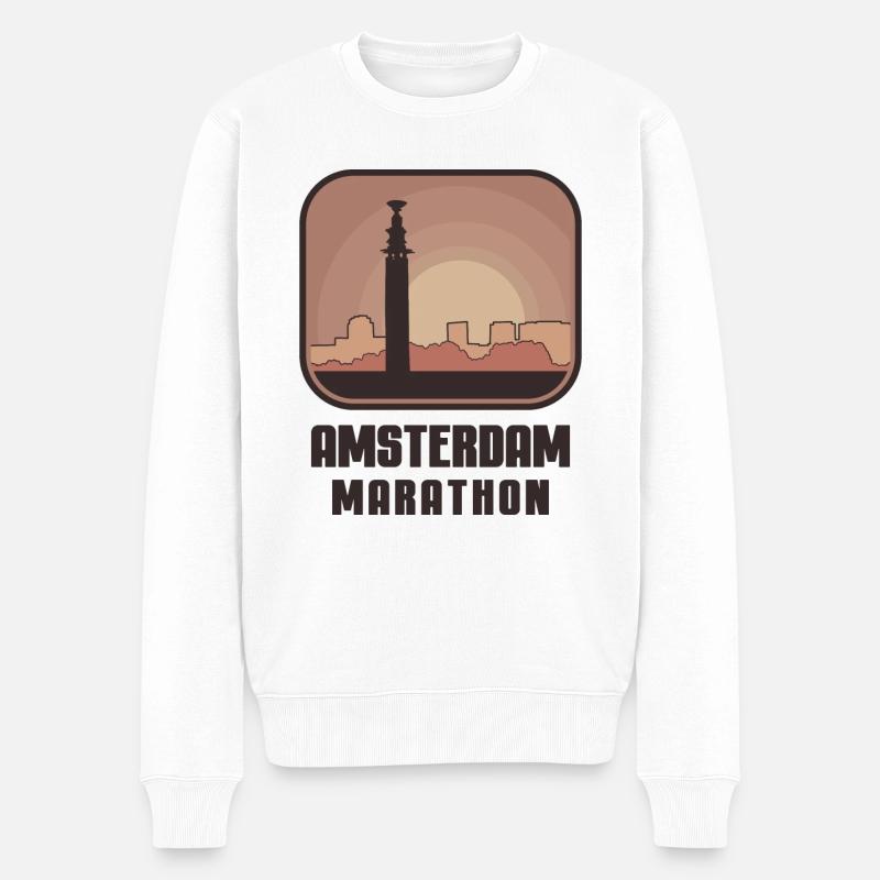 Amsterdam Marathon - Männer Premium Bio Pullover - Weiß
