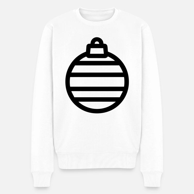 Weihnachtskugel - Männer Premium Bio Pullover - Weiß