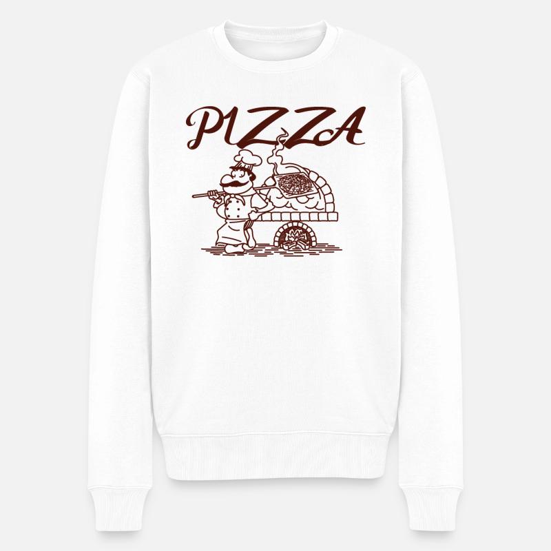 Pizzeria Pizzabäcker Pizza - Männer Premium Bio Pullover - Weiß