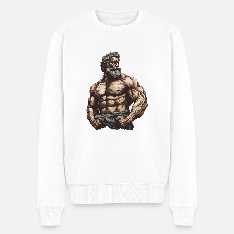 Bodybuilders Muscles Musculation - Pull Premium bio Homme - blanc