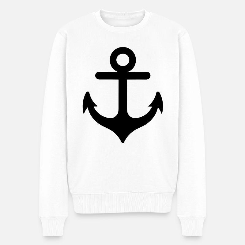 Anker - Männer Premium Bio Pullover - Weiß