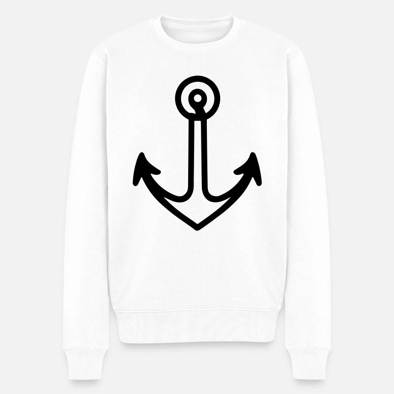 Anker - Männer Premium Bio Pullover - Weiß