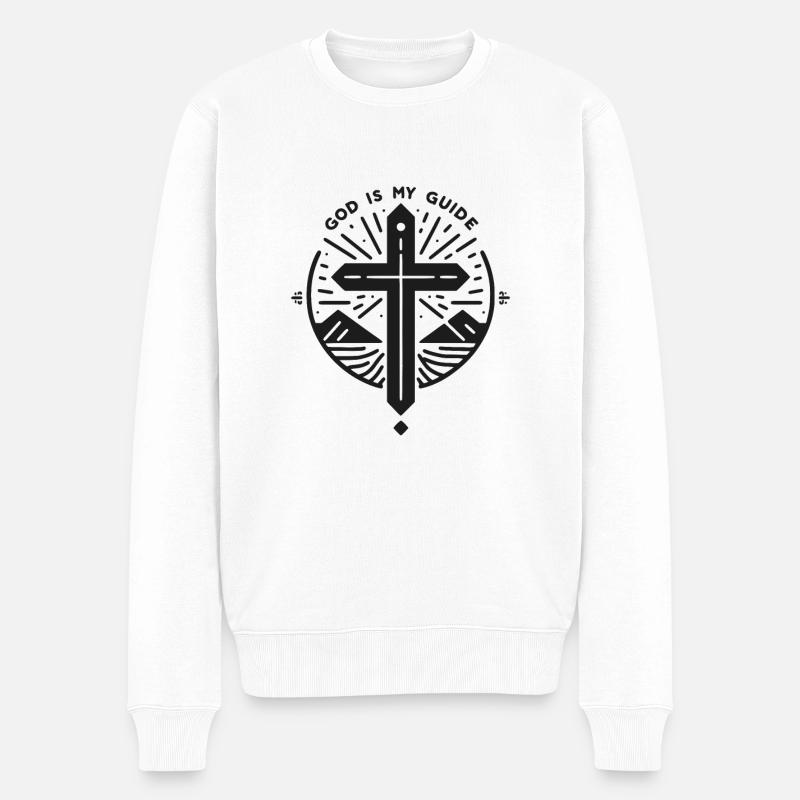 Dieu est mon guide - Pull Premium bio Homme - blanc