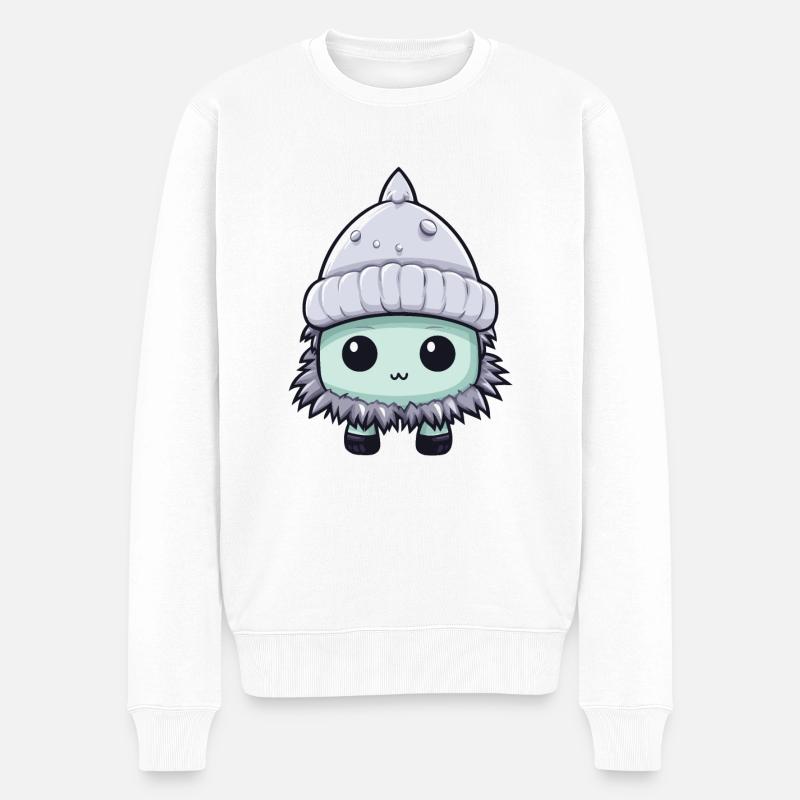 Frostbeule Winter Eskimo Comic - Männer Premium Bio Pullover - Weiß