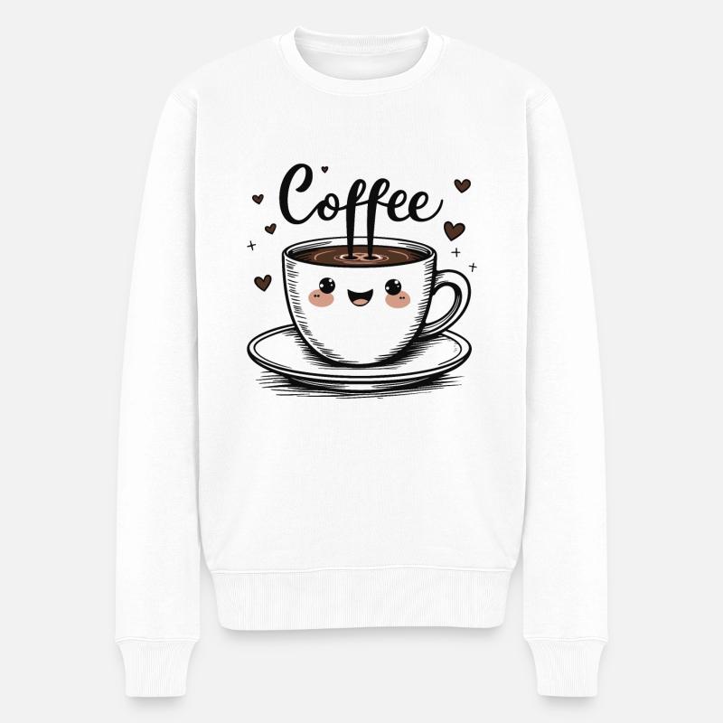 CAFÉ MIGNON - Pull Premium bio Homme - blanc