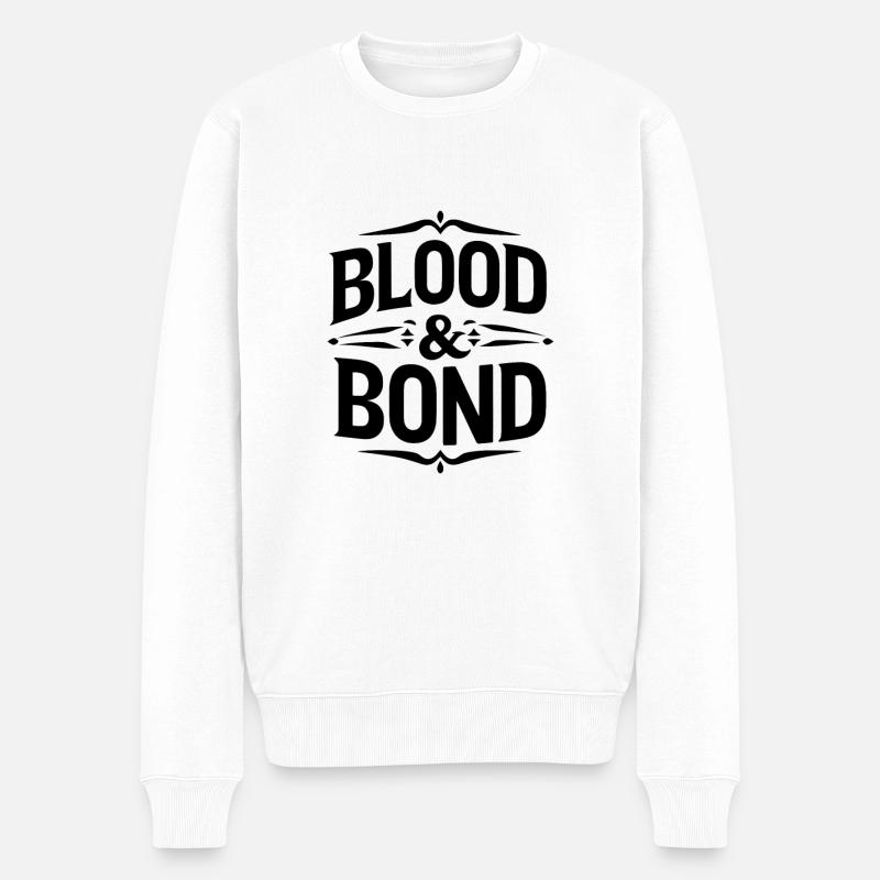 Blut und Bindung - Männer Premium Bio Pullover - Weiß
