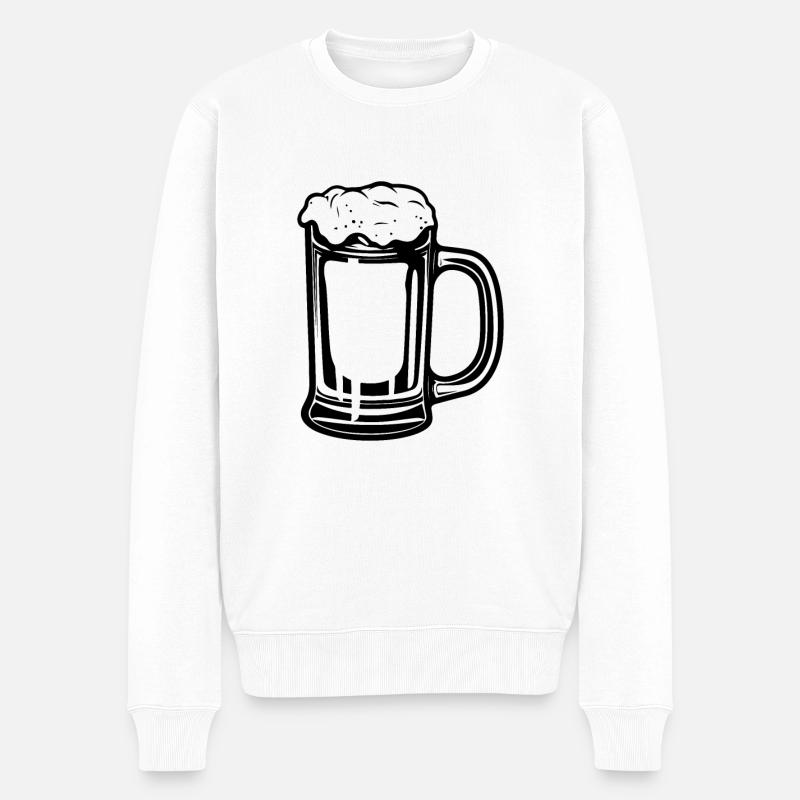 Bier Glas Symbol - Männer Premium Bio Pullover - Weiß