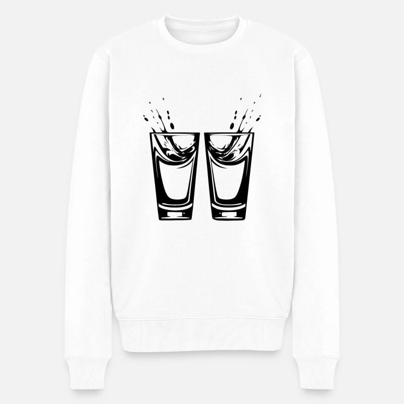 Verre de tequila Cheers Party - Pull Premium bio Homme - blanc