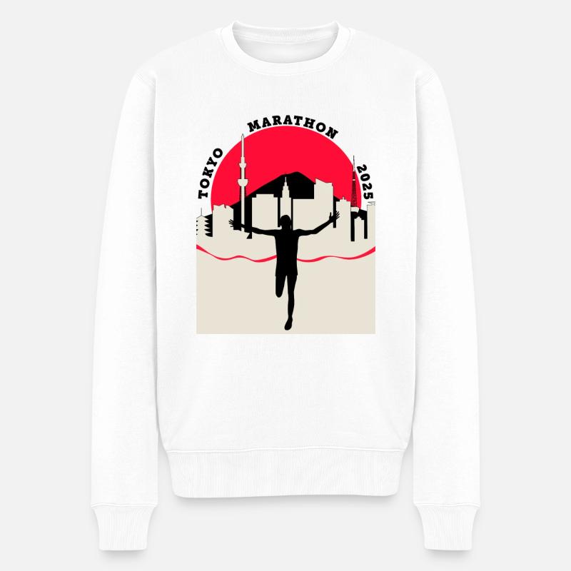 Tokyo - Marathon – 2025 - Pull Premium bio Homme - blanc
