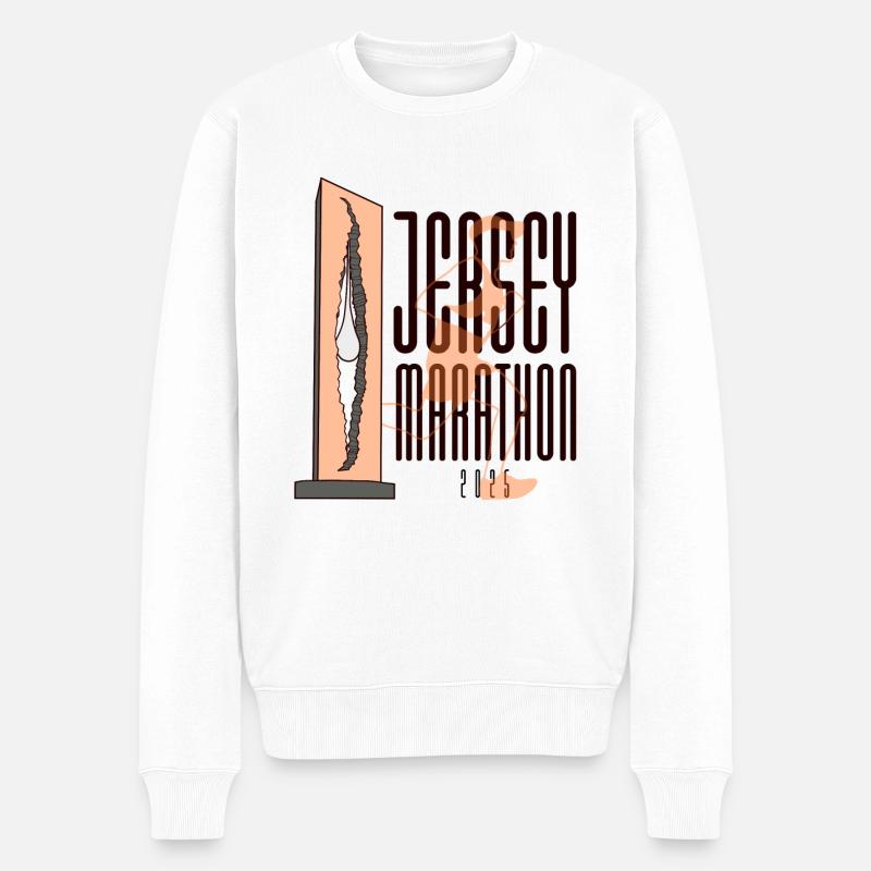 Jersey Marathon - 2025 - Männer Premium Bio Pullover - Weiß