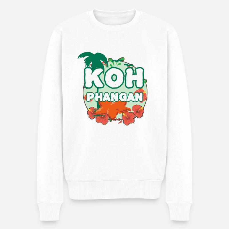 K8h Île de Pha-ngan - Pull Premium bio Homme - blanc