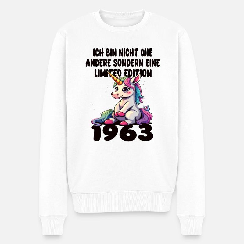 Limited Edition 1963 Geburtstag 1963 Geboren - Männer Premium Bio Pullover - Weiß