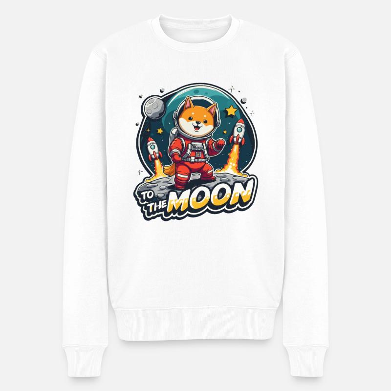 NOUS ALLONS SUR LA LUNE - Pull Premium bio Homme - blanc