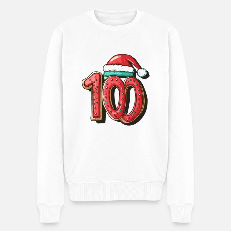 Biscuit de Noël 100 chiffres - Pull Premium bio Homme - blanc