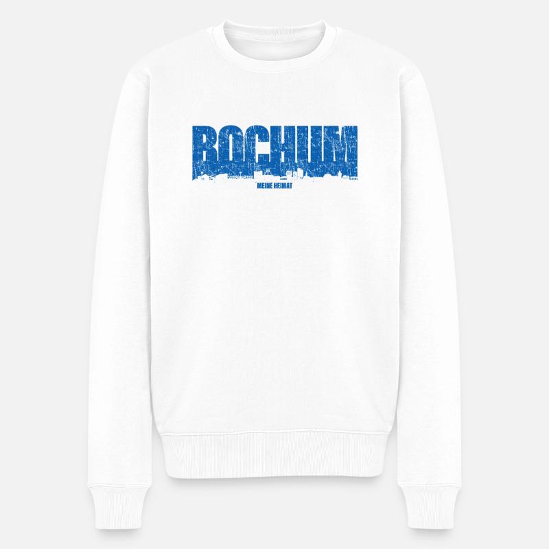 Bochum Skyline Ruhrpott Auf Kohle Revier Heimat - Männer Premium Bio Pullover - Weiß