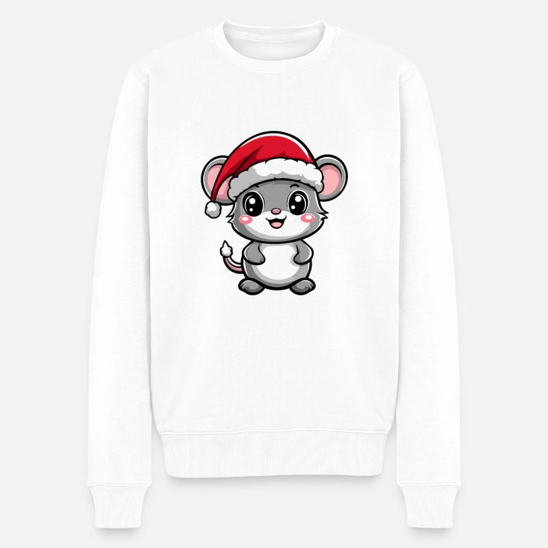 Noël Souris - Pull Premium bio Homme - blanc