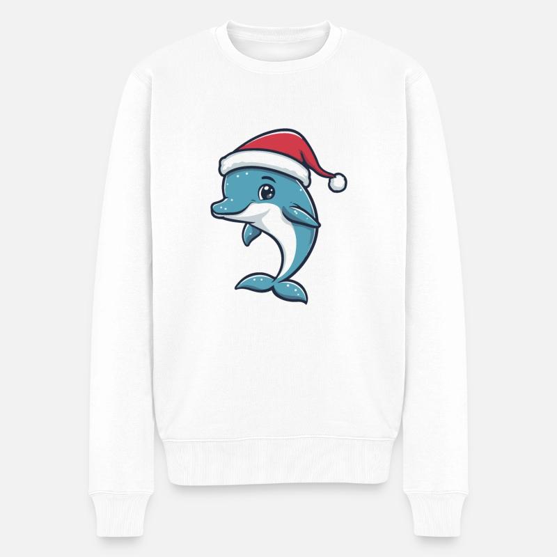 Noël dauphin - Pull Premium bio Homme - blanc