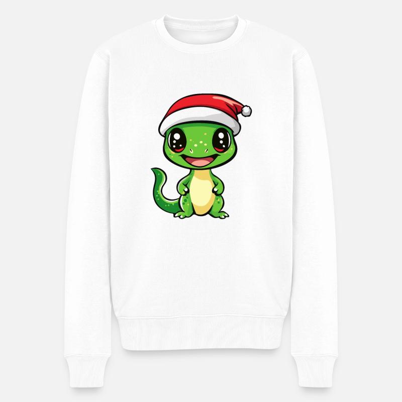 Echse Weihnachten - Männer Premium Bio Pullover - Weiß