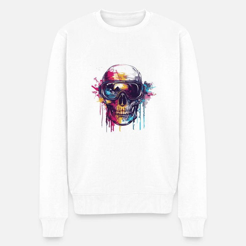 Ski Skull Lunettes de ski Skull - Pull Premium bio Homme - blanc