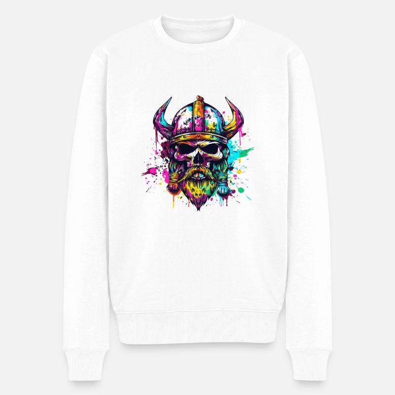 Crâne Viking - Pull Premium bio Homme - blanc