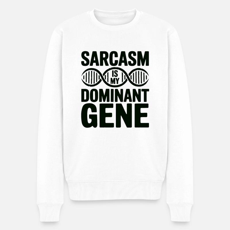 Sarcasme Gènes ADN Génétique - Pull Premium bio Homme - blanc