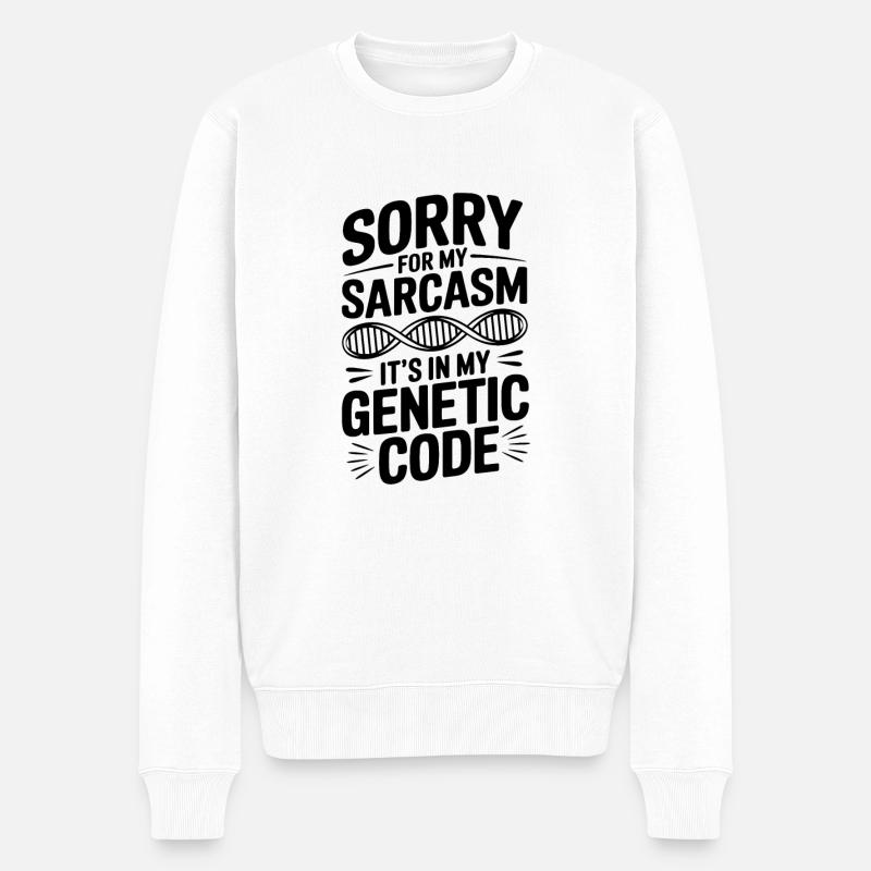 Sarkasmus Gene DNA Genetik - Männer Premium Bio Pullover - Weiß