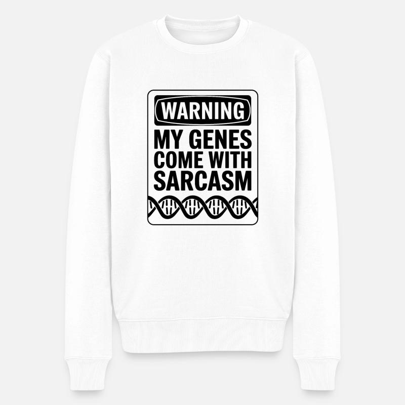 Sarkasmus Gene DNA Genetik - Männer Premium Bio Pullover - Weiß