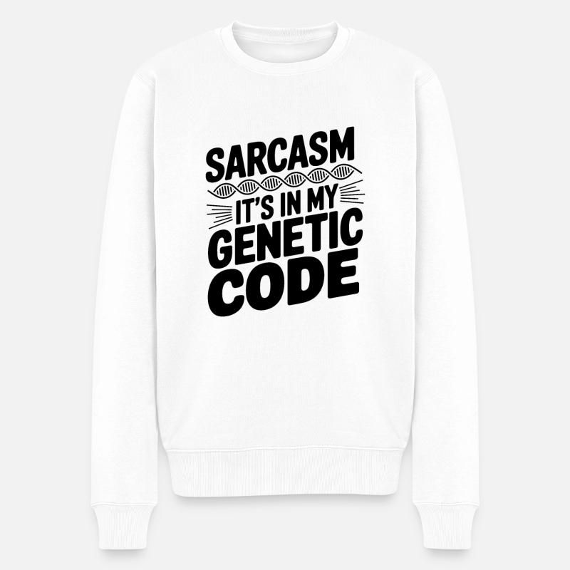 Sarkasmus Gene DNA Genetik - Männer Premium Bio Pullover - Weiß