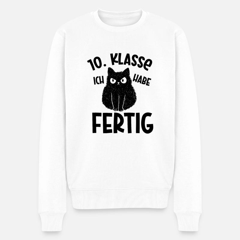 10. Klasse Geschafft Absolvent Schulende Abschluss - Männer Premium Bio Pullover - Weiß