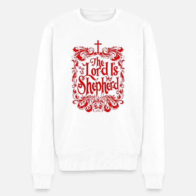 Verset biblique Jésus Psaume 23 - Pull Premium bio Homme - blanc