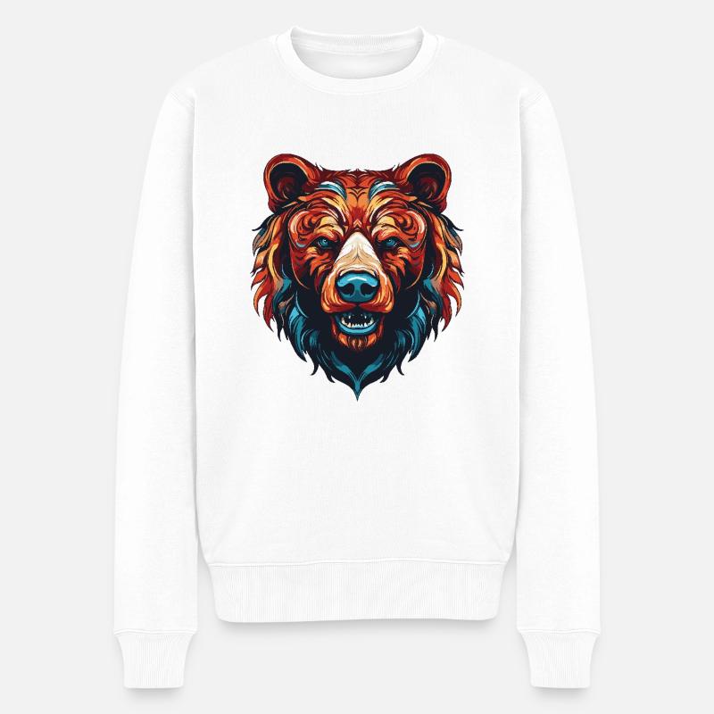 Portrait d’ours - Pull Premium bio Homme - blanc