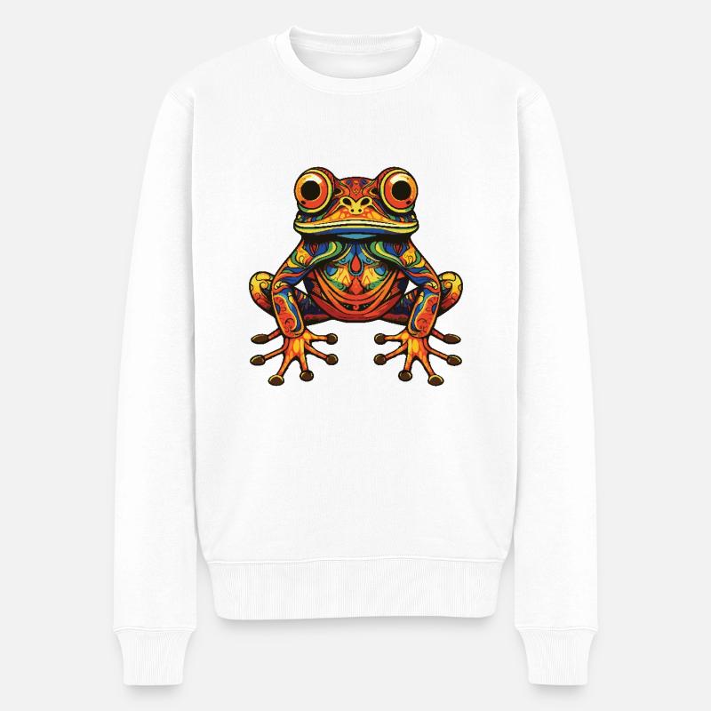 Portrait de grenouille - Pull Premium bio Homme - blanc
